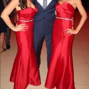 David’s Bridal Red Bridesmaid Dress